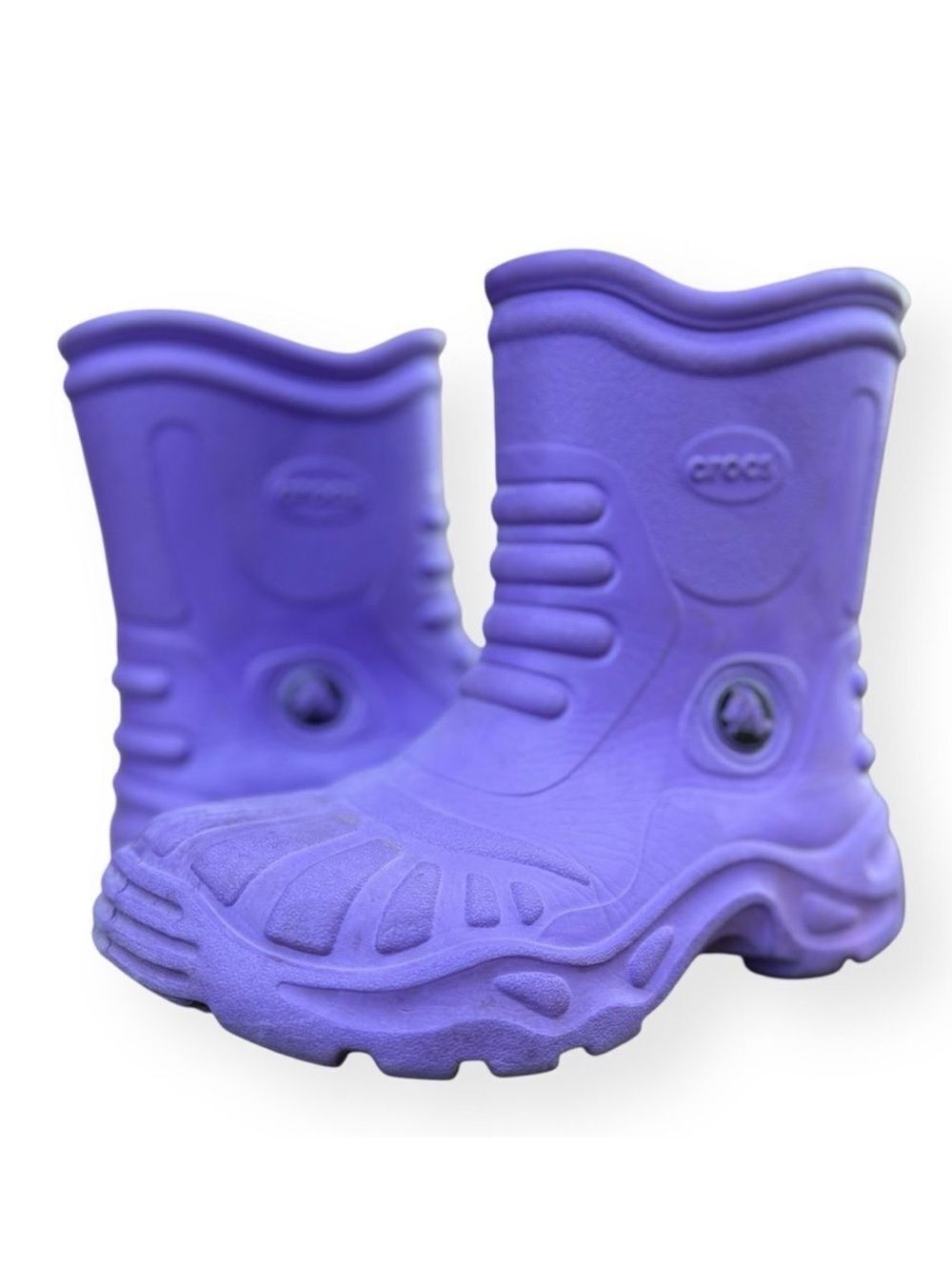 Crocs Handle It Boots Purple Slip on Unisex Kids M size 1 - W 3